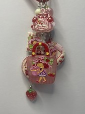 Strawberry Shortcake Beaded Charm Dangle  Decorative Bag Charm  Keychain