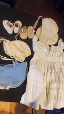 Lot 15 Vtg McM Victorian Clothes Aprons CHILDS SHOES bonnets