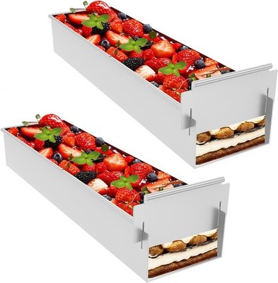 1/2/3pcs Rectangular Cake Pan Removable Side Loaf Tins Mousse Tiramisu Baking