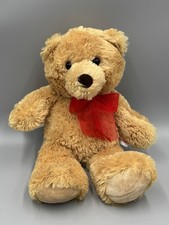 Aurora Brown Teddy Bear Plush 12 Stuffed Animal W/ Red Bow