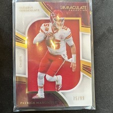 2025 Panini Immaculate Clearly Immaculate Jerseys Patrick Mahomes II 75/99 Chie…