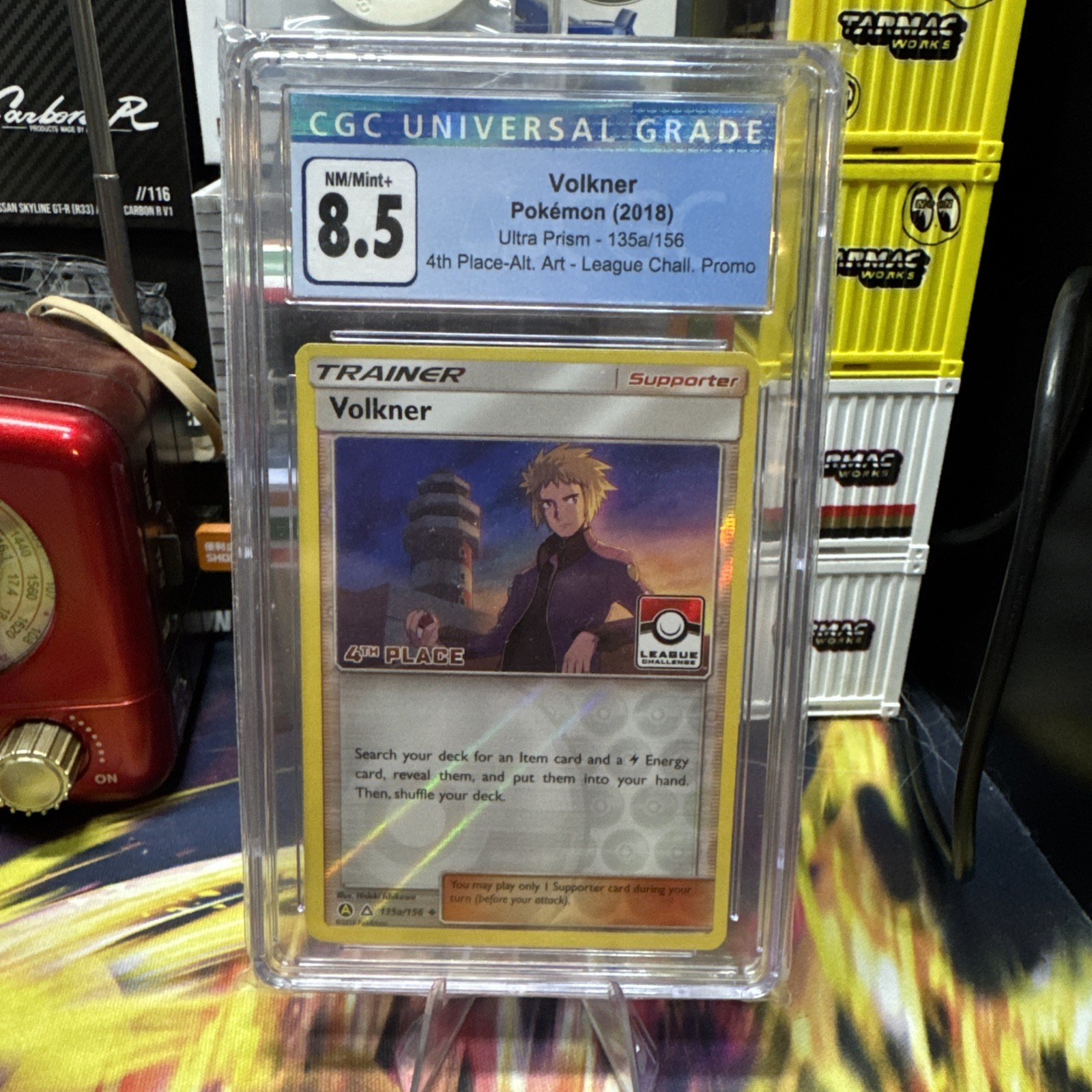 Volkner Ultra Prism Pokemon 135a 4th Place League Chall Stamped CGC Grade 8.5