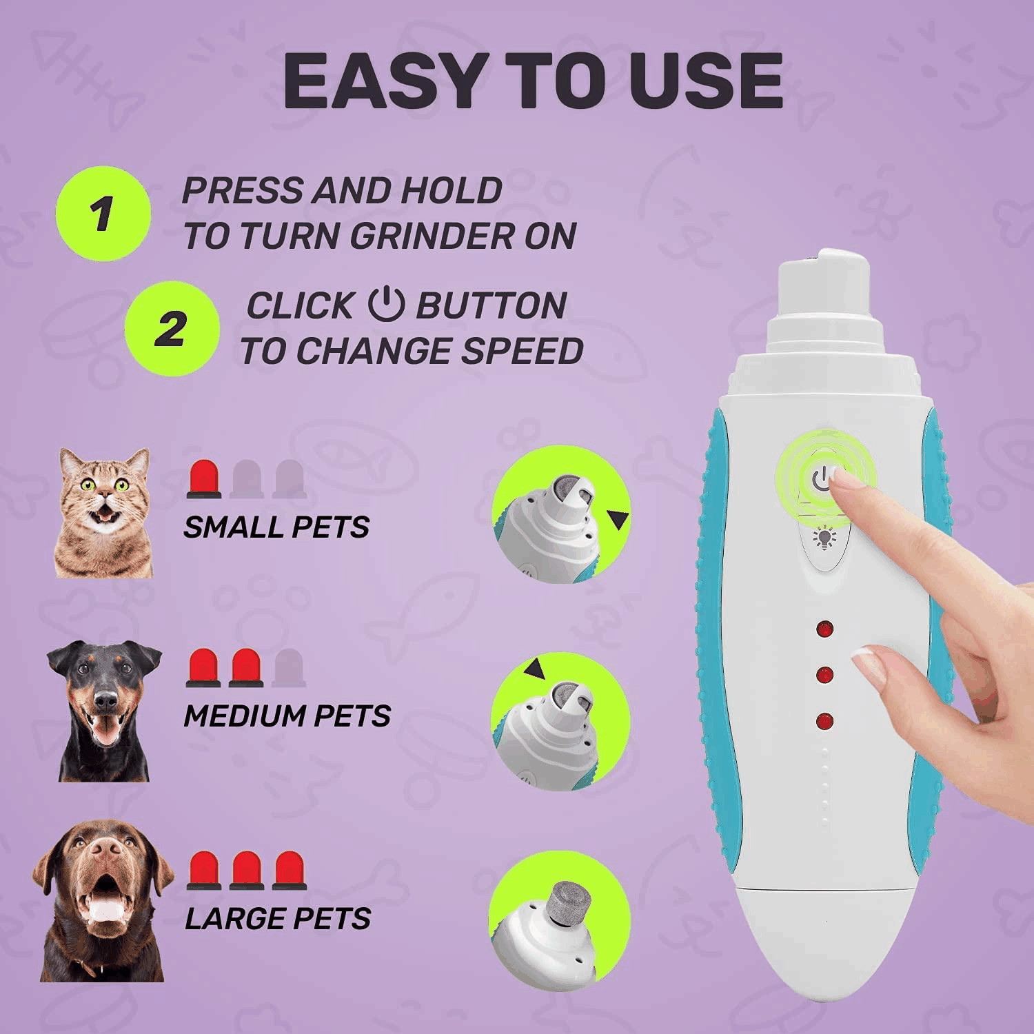 BRINGERPET Dog Nail Grinder (Blue)