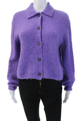 Stockholm Atelier & Other Stories Unisex Purple Collared Button Cardigan Size S