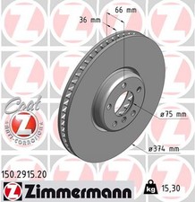 1x ZIMMERMANN Bremsscheibe COAT Z 150.2915.20 f�r F07 BMW F01 F04 7er F02 F03 B7