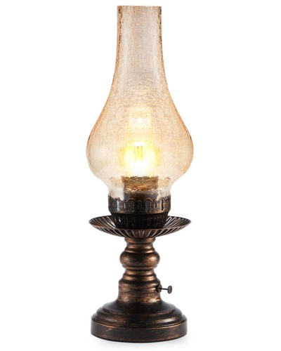 UMEXUS Vintage Rechargeable Cordless Table Lamp with Dimmer & Small, Bronze