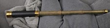 Antique 19th century 4 draw brass leather maritime telescope spy glass 24" long