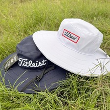 1X TITETour Aussie Bucket Sombrero Ala Ancha Sol Gorra de Golf Unisex Azul/Blanco