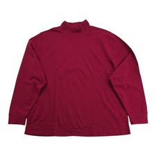 LL Bean Shirt Mens Black Mock Turtleneck Long Sleeve Knit Pullover Stretch 1X