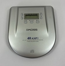 Silver Koss 40 ASP Plus Portable CD Player with Tune Belt Strap Tested