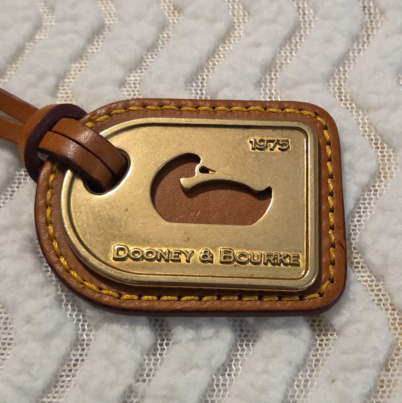 Dooney & Bourke Vintage Brass Leather Bag Charm Hang … - Gem