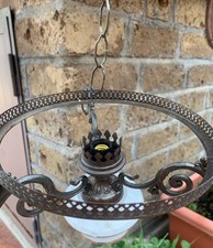 lampadario a catena in ceramica vintage