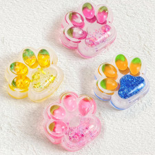 4Pcs Taba Squishy Paw, Cute Cat Paw Squishy Squeeze Toys, 2.75In Glitter Fruit C