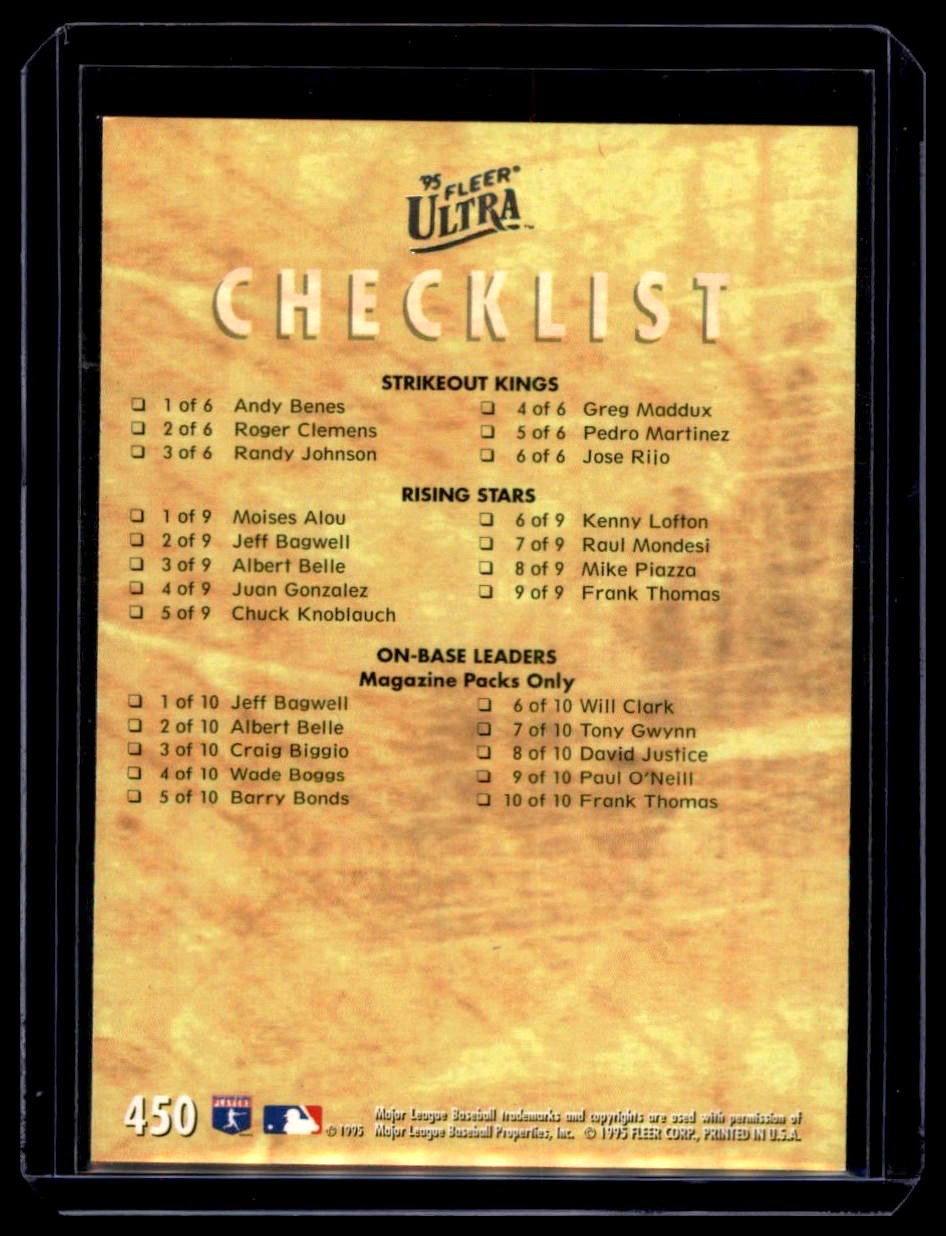 1995 Fleer Ultra - Checklist #450