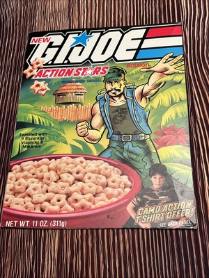 Vintage Ralston G.I. Joe Action Stars Cereal Box Front Panel Gung Ho Nice