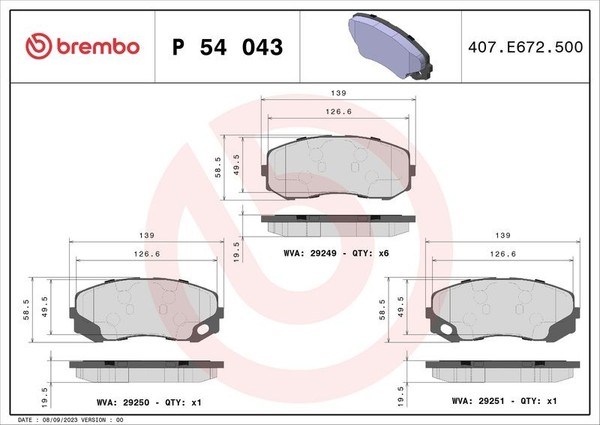 Brembo Bremsbelagsatz, Scheibenbremse P 61 097 FüR CitroËN Peugeot-image