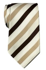 Three-Colour Stripe Woven Microfiber Men's Tie One Size Yellow and Brown