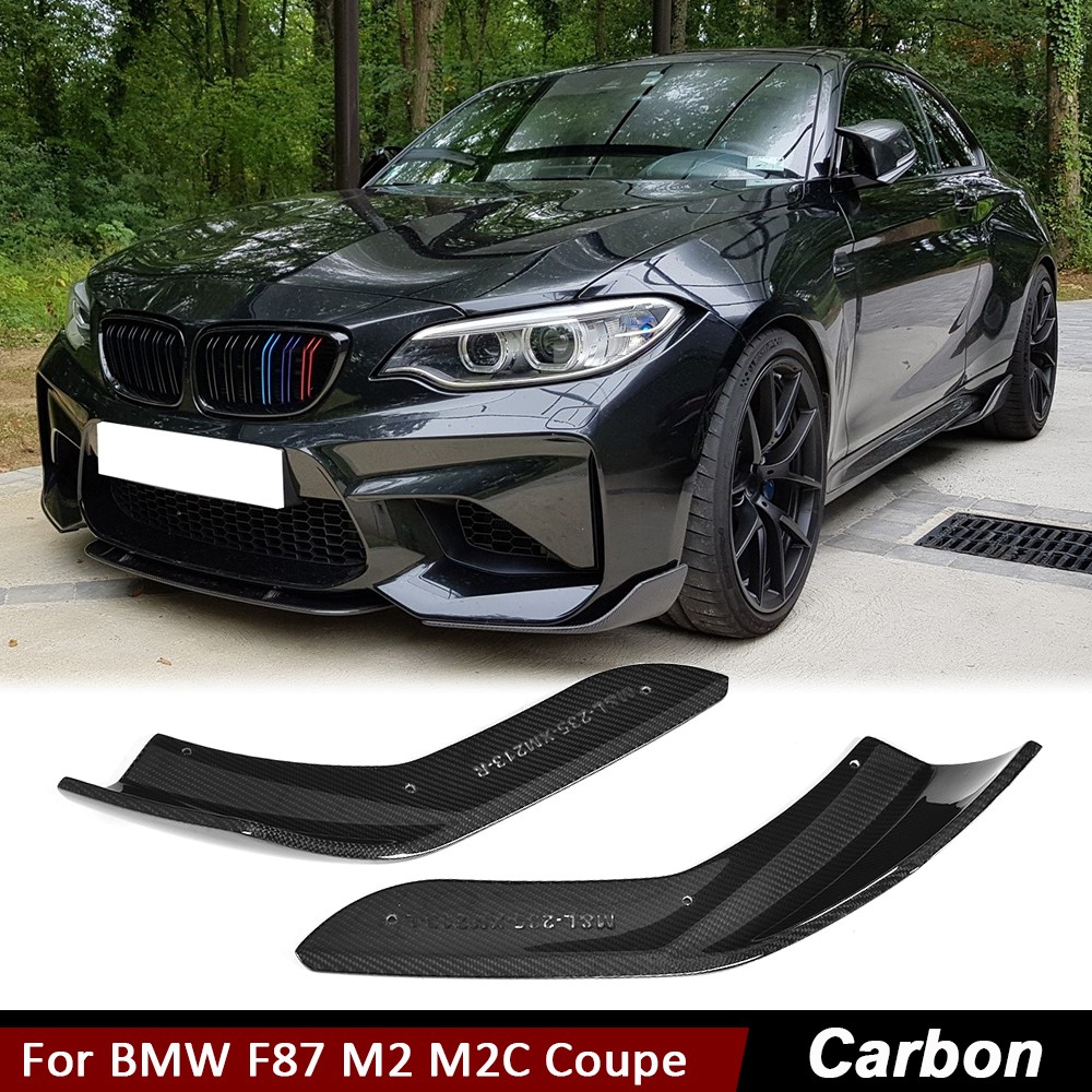 For BMW F87 M2 M2C Coupe 2016-20 Real Carbon Front Bumper Splitters Lip Winglet