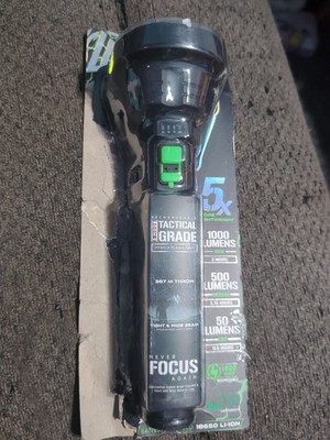 LitezAll ULTAC2 1000 Lumen LED 3 Mode Rechargeable Flashlight With Battery Meter