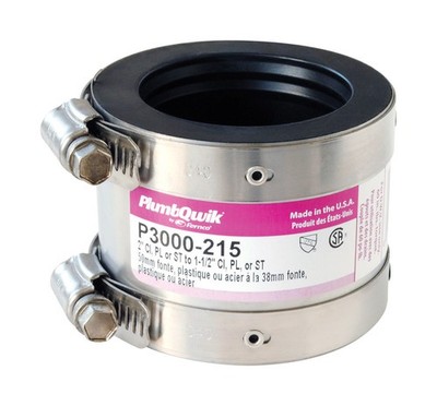 Fernco P3000-215 Sch 40 Neoprene Rubber Shielded Coupling 1-1/2 x 2 Dia. in. Hub
