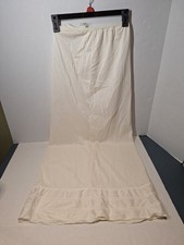 Vintage Half Slip, Woman's Small, Cream, Long, Crochet, Slit In Back