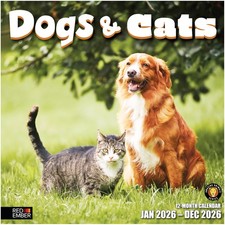 Dogs  Cats 2026 Wall Calendar 12 Month  12  x 24  Open  Thick  Sturdy  H...