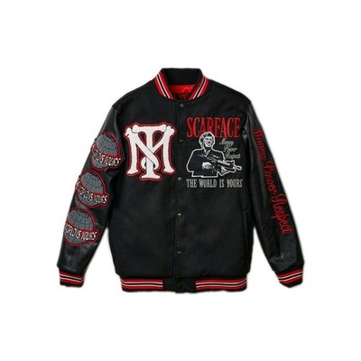 Scarface Al Pacino Varsity Lettermen Jacket Bomber Patch Mens Size M 