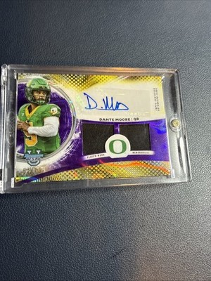 2025 Bowman Best U Dante Moore Dual Relic Auto Purple Refractor /75 Oregon