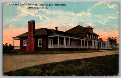 Postcard 1920s Arts and Crafts Building, Chautauqua Institution, N. Y.