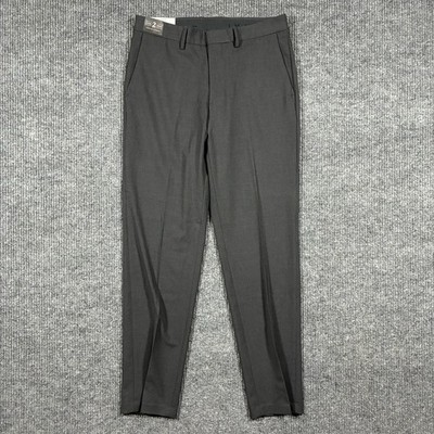 J.M. Haggar Mens Dress Pants Size 33x32 Gray Slim Fit Super Flex Waistband