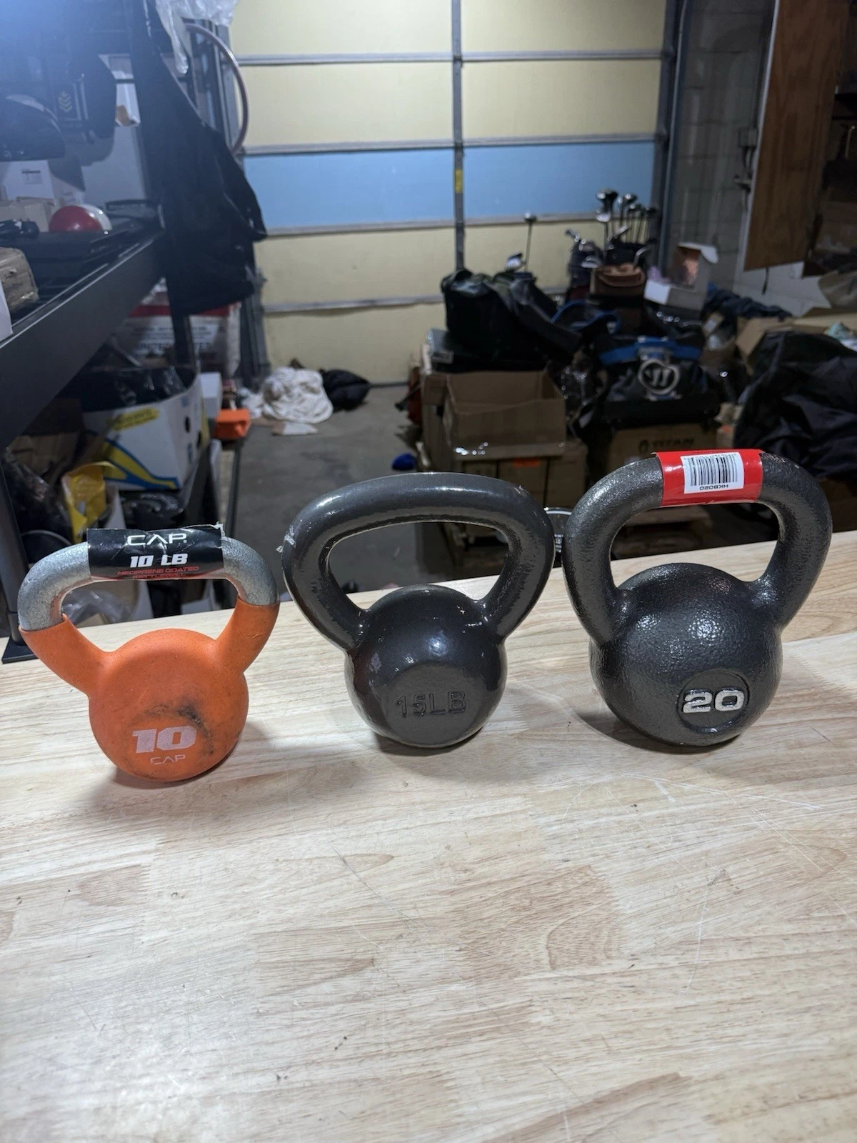 10LB - 15LB - 20LB Kettlebell Set Hand Weights 45lbs Total Cast Iron