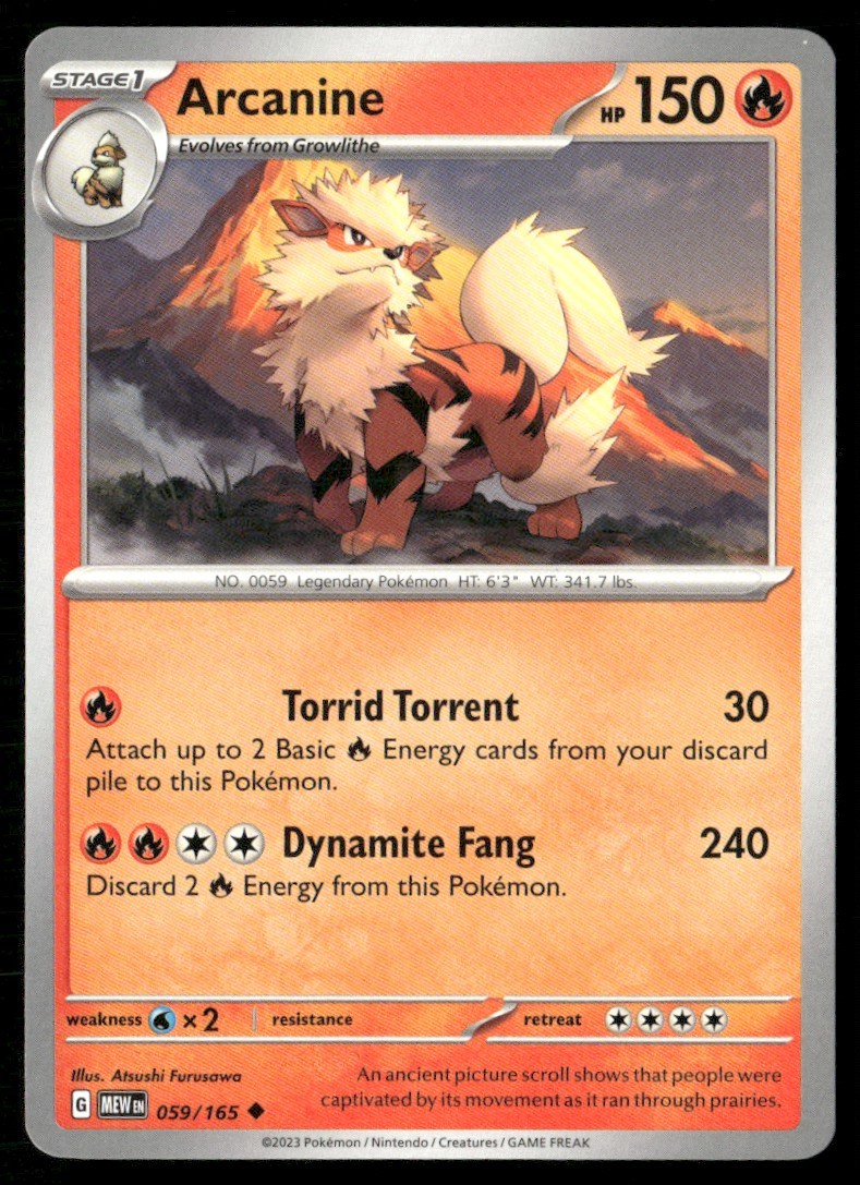 2023 SCARLET & VIOLET SERIES - SCARLET & VIOLET - 151 ARCANINE UNCOMMON #59