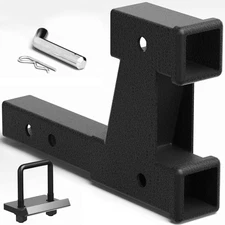 4000 lb Dual 2" Trailer Hitch Receiver Rise-Drop Adapter Extender Extension Tow