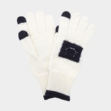 Square Smile Face Patch Contrast Trim Smart Touch Gloves