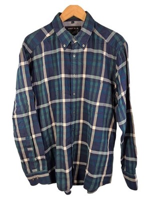 MARVELIS Karohemd Freizeithemd Herren Gr. 50 L Blau Kariert Langarm