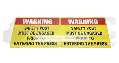 LOT OF 2 WARNING SAFETY POST SIGN 12'' X 18''