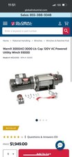 Warn 93000 3000 Aci 3000 Lb 0.75 Hp Electric 115230v Industrial Winch