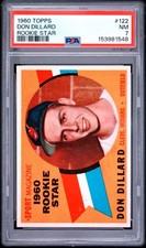 1960 Topps Don Dillard Rookie PSA 7 - Looks Better! RC Star #122 Baseball Card. rookie card picture
