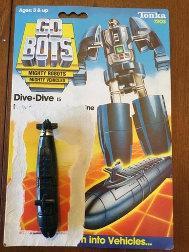 Vintage 1985 GoBots "DIVE DIVE" Action Figure with Original Packaging Card