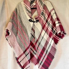 Plaid Women's Poncho Coat