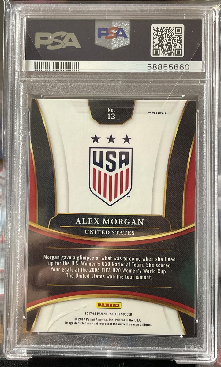PSA 9 Mint ALEX MORGAN 2017-18 Panini Select Prizm #13 Multi-Color