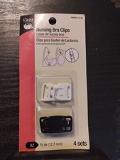 Dritz Nursing Bra Clips 4 sets per pkg-2 Black 2 White 3/8 1/2 available