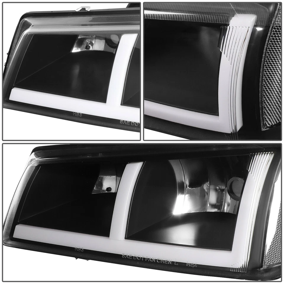 Para 2003-2006 Silverado 1500-3500 F-Pattern LED DRL lâmpadas de faróis preto claro - Imagem 4 de 4