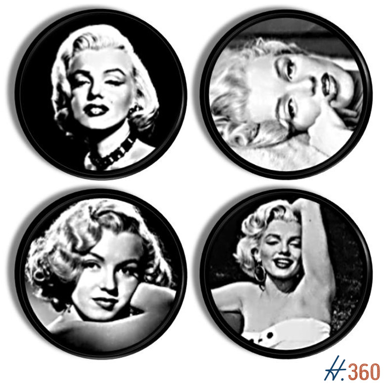 Marilyn Monroe Cabinet Knobs – Set of 4 Vintage Glam Drawer Pulls – Retro Chic
