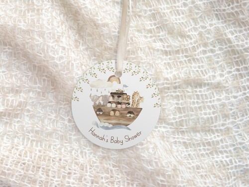 Personalised Noah's Ark Baby Shower Stickers, Tags, Cupcake Toppers - Picture 2 of 12