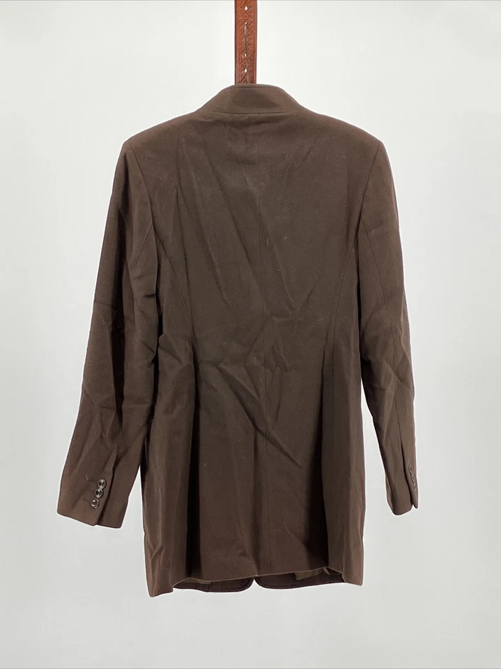 Chaqueta Barneys New York Años 90 Lana Sencillo Pecho Estilo Nehru Marrón Talla 44 Foto 2 de 3