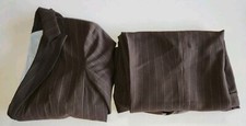 VTG Signature by Larry Levine lined Dark Brown Pin Strip Pant Suit Set Size 6EXC