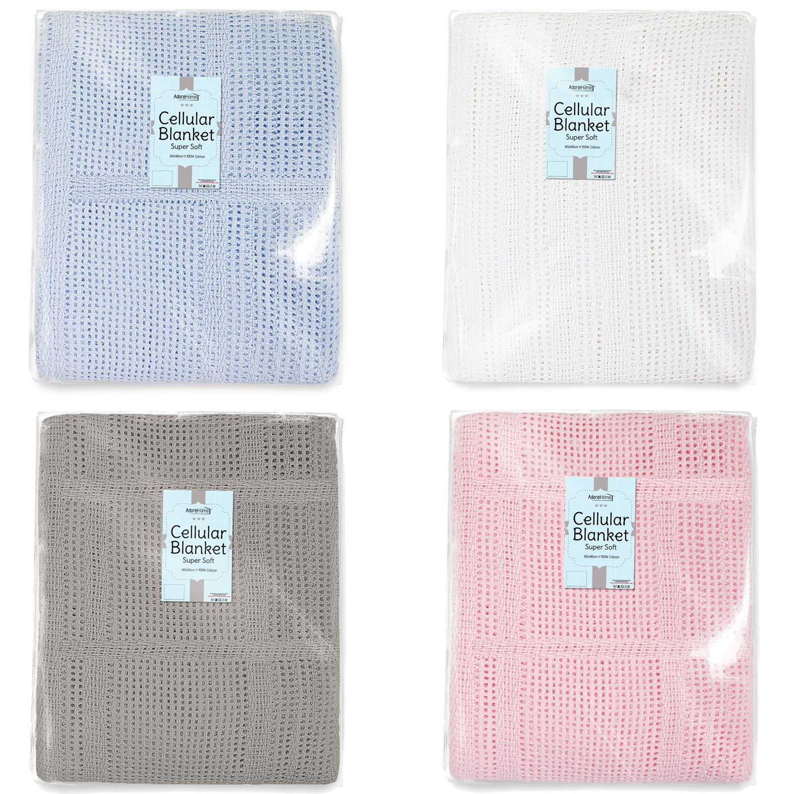 Adore Home 100 Cotton Cellular Soft Baby Blanket For Cot
