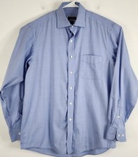 Club Room Mens Reg Fit Performance Long Sleeve Button Up Size 15.5 34-35 Blue