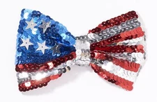 American Flag Bow Tie Sequins Uncle Sam Patriotic Costume Americana RARE Sparkle